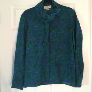 Mr. Jax 100% silk vintage button up blouse.